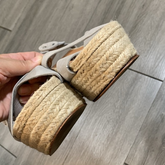 Halogen Emery Platform Espadrille, Gray Suede Sandals Size 9.5 - Picture 3 of 11